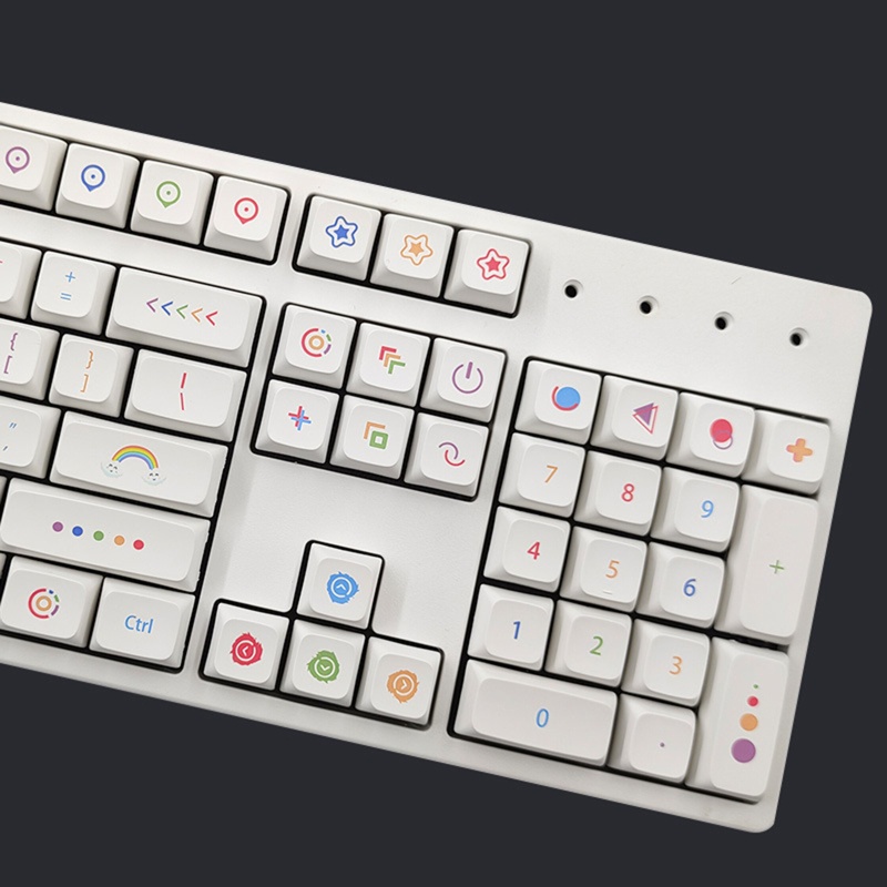 Bộ Phím Rời PBT 137 Phím Hình Cậu Bé Bút Chì Màu Dễ Thương Cho Cherry GMMK Pro