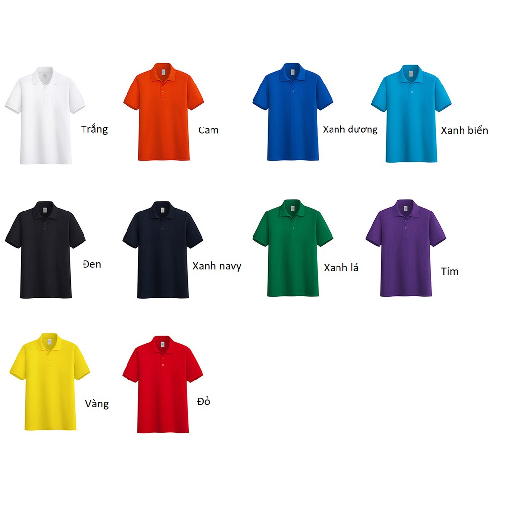 Áo thun polo nam trơn có cổ ngắn tay vải cá sấu không nhăn, kiểu dáng đơn giản lịch sự trẻ trung PL1M | BigBuy360 - bigbuy360.vn