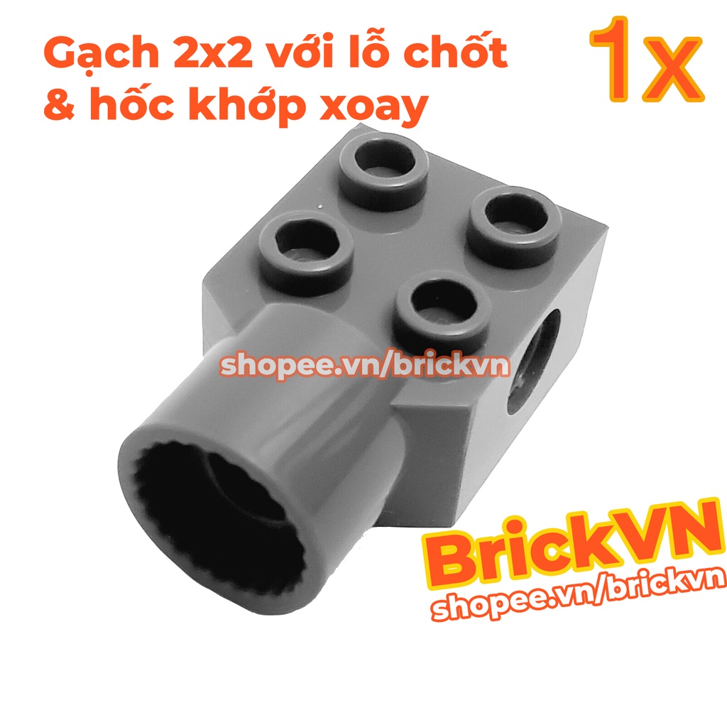 LEGO Khớp Nối Xoay Technic, Gạch 2x2 Với Lỗ Chốt, Xám Đậm ID 4225973 48169