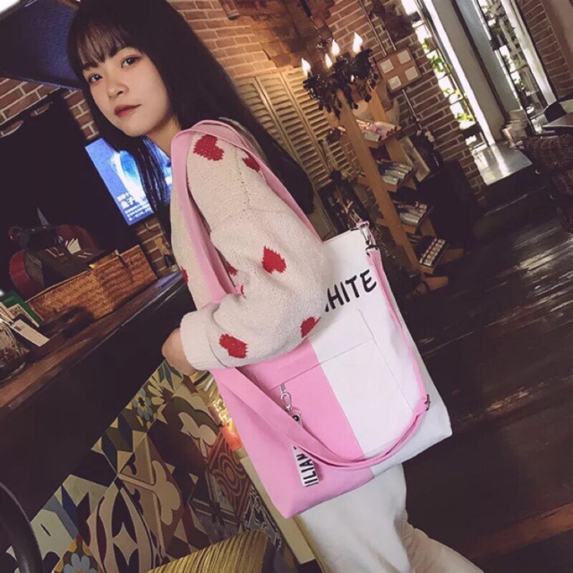 Túi tote phối màu
