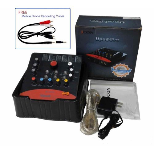 Trọn bộ thu âm Soundcard Icon Upod Pro- Mic Takstar PC-K850 kèm dây live MA2, kẹp mic, màng lọc âm tặng tai nghe