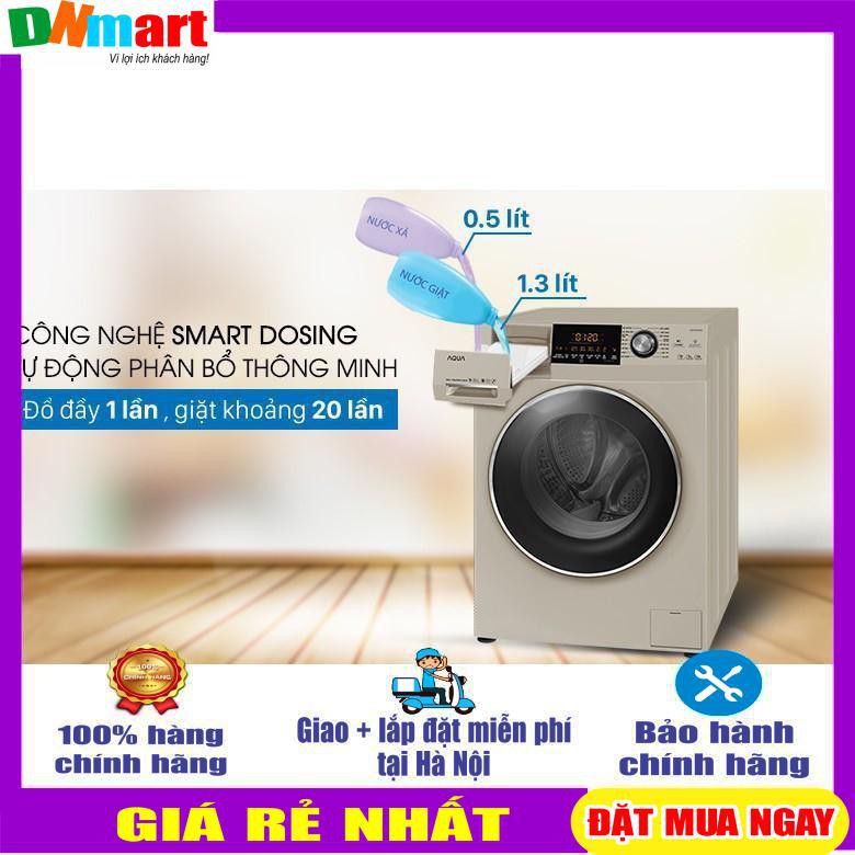 Máy giặt Aqua AQD-DD850A.N cửa ngang 8.5 kg màu vàng kim{VẬN CHUYỂN MIỄN PHÍ + LẮP ĐẶT TẠI HÀ NỘI}