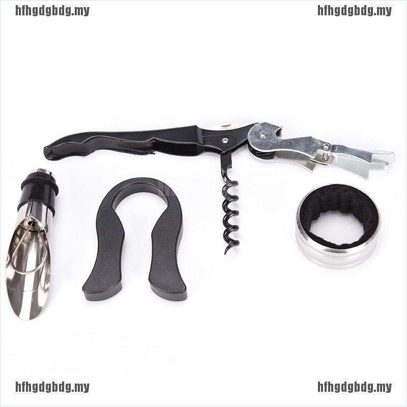 Dụng cụ khui nắp chai rượu vang 4 trong 1 bằng thép không gỉ tiện dụng