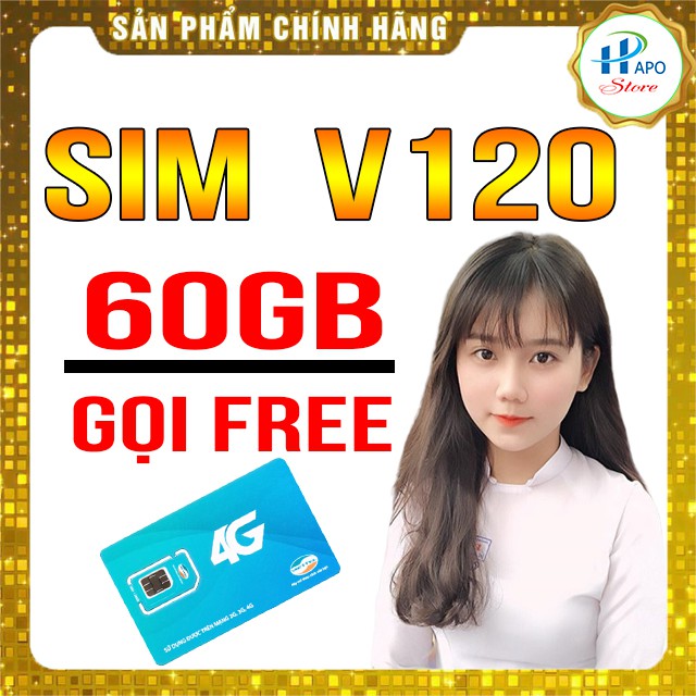 [FREE THÁNG ĐẦU] SIM 4G VIETTEL V120 60GB - HAPO STORE