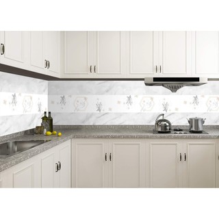 1M Giấy dán bếp khổ rộng 60cm ( có sẵn keo ) - đường kẻ hoa
