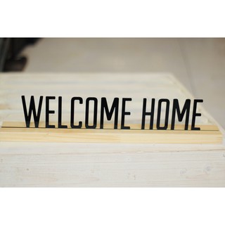 Chữ WELCOME HOME decor  gắn lên thanh gỗ dán tường, trang trí nhà cửa, quán cafe, shop, spa,...