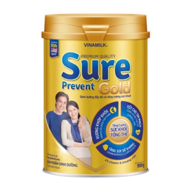 Sữa Bột Dinh Dưỡng SURE PREVENT ( Lon Thiếc )900g Mẫu Mới Date Mới