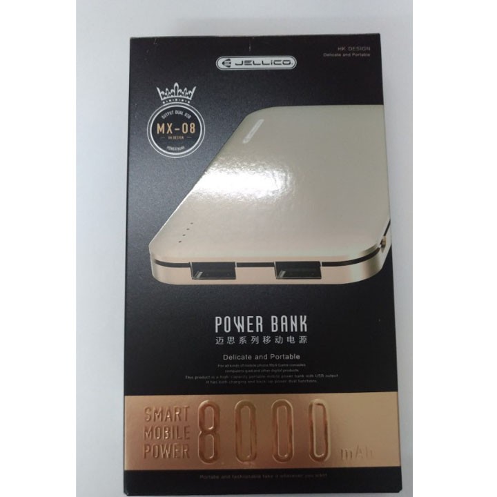 Jellico - Pin sạc dự phòng Jellico 8000mAh - 2 cổng sạc MX08