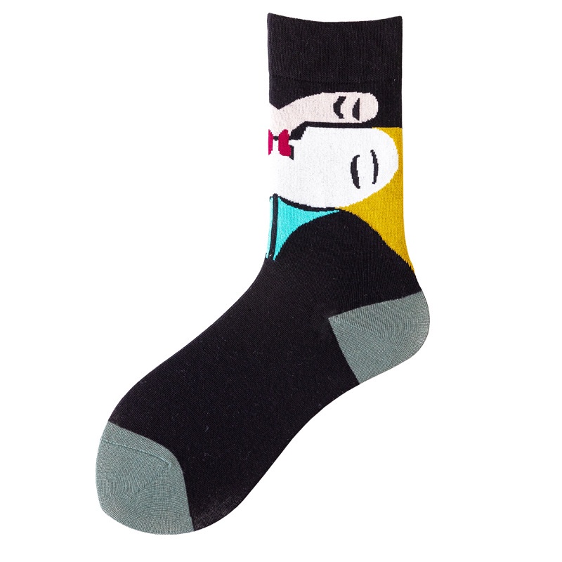 Vớ WAFNHA D607 cotton họa tiết hoạt hình thời trang cho nam