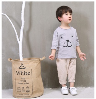 Set bộ bé trai vải thô đũi