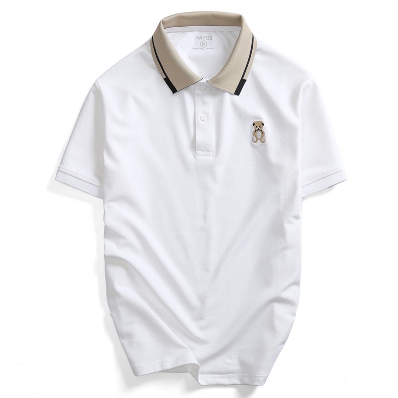 Áo thun polo nam cộc tay thêu Con Gấu chất vải Cotton Cá Sấu cao cấp
