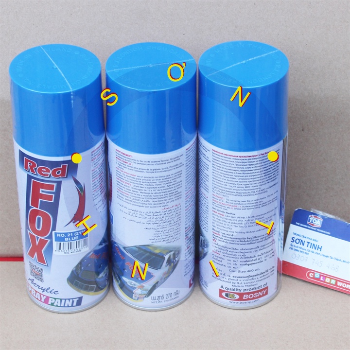 Sơn xịt RED FOX Thái Lan màu màu XANH Da trời BLUE 213 (No. 21) - 1 chai