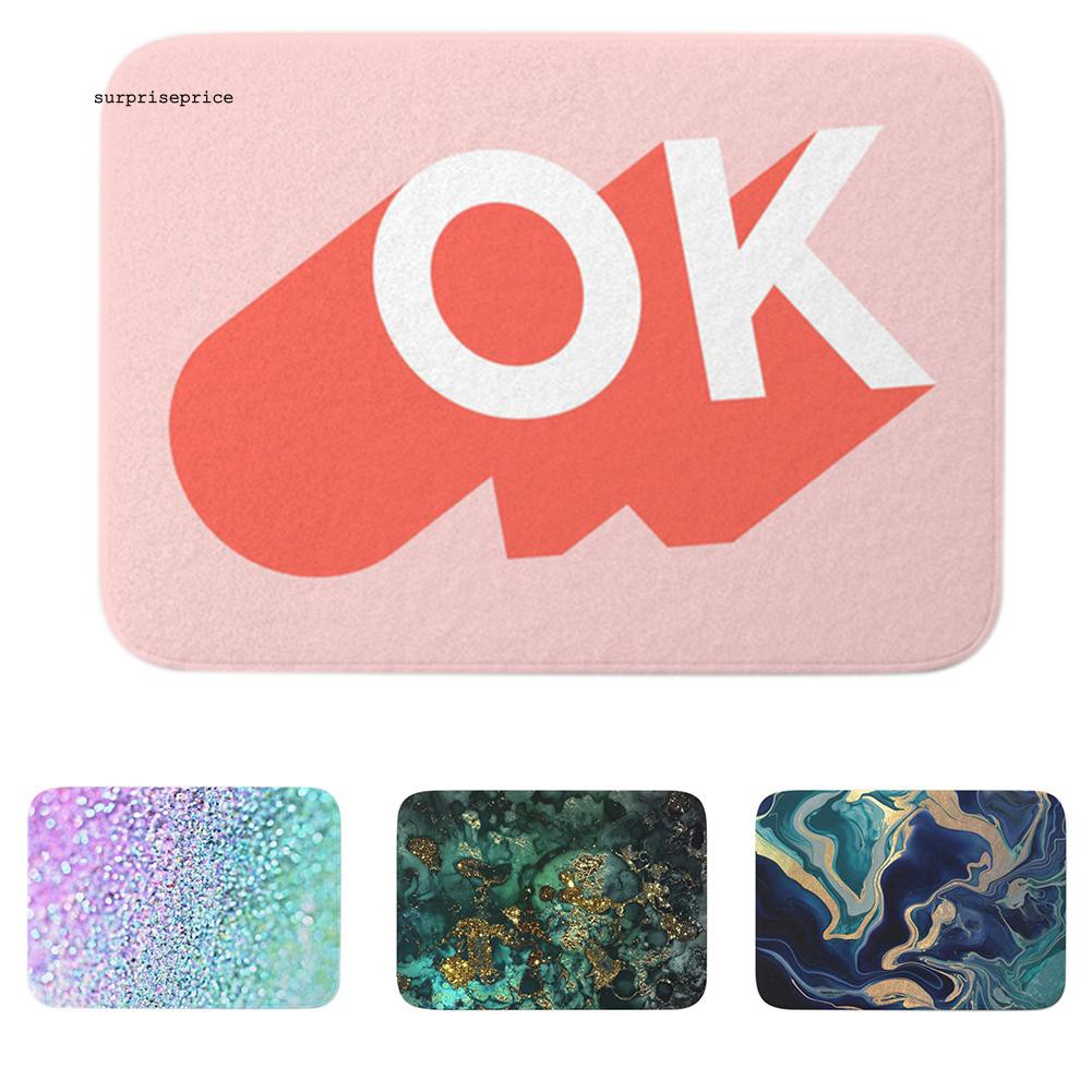 Thảm chùi chân chống trượt họa tiết đá cẩm thạch 40x60cm