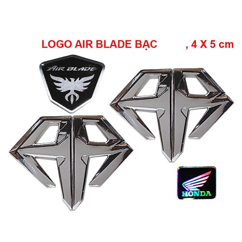 [Nhập AU12K giảm 12K đơn từ 99K]BỘ DECAL LOGO AIR BLADE ĐỎ - BẠC