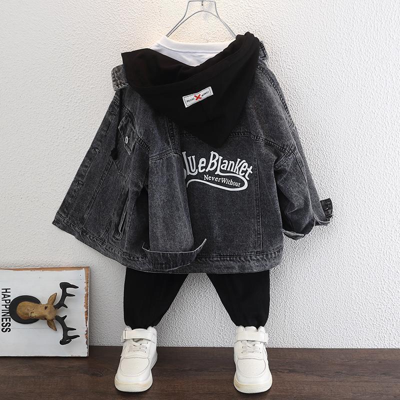 Áo Khoác Denim Thời Trang Mùa Thu Phong Cách Hàn Quốc Cho Bé Trai 2021