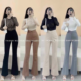 Quần ống loe thun co giãn
