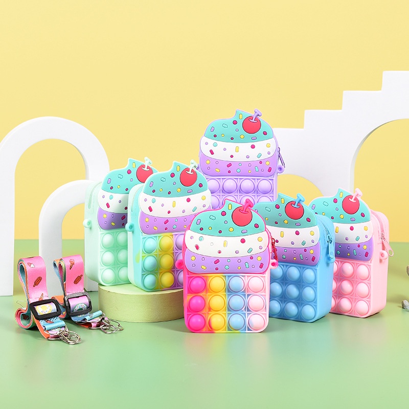 Túi Đeo Chéo Hình Que Kem Đáng Yêu Bằng Silicone