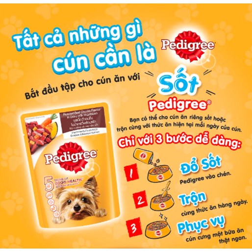 Thức ăn cho chó pate dạng sốt Pedigree 80g thơm ngon tiết kiệm