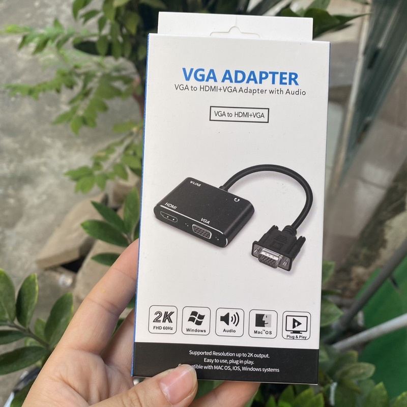 Bộ Chia Cổng VGA Sang HDMI VGA 1080P VGA 2 Trong 1 Cho Máy Tính