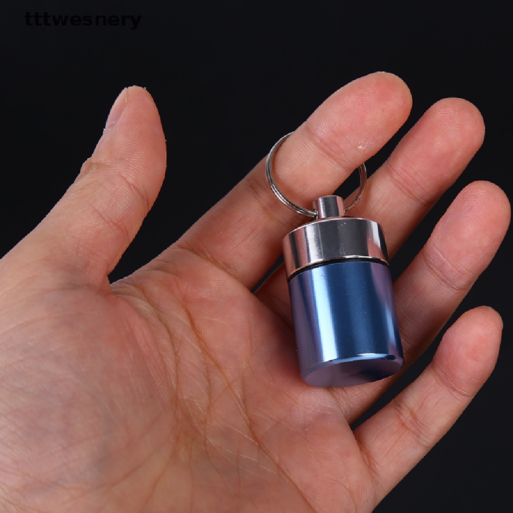 Hộp đựng thuốc mini bằng nhôm có móc khóa tiện dụng