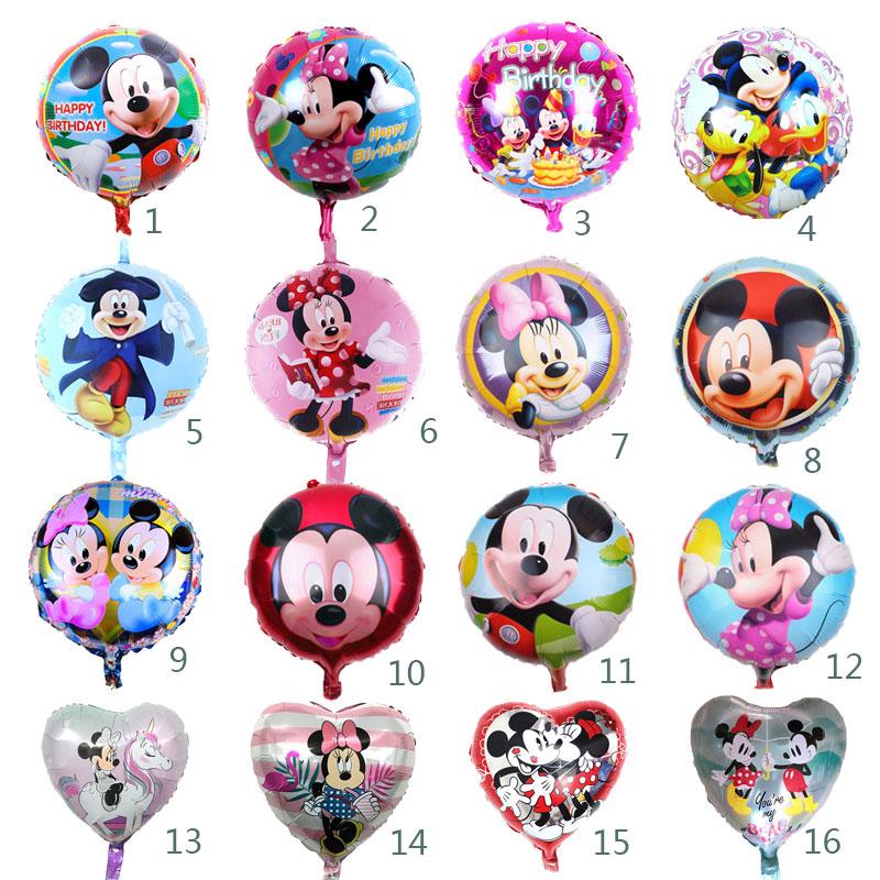 Bong Bóng Trang Trí Tiệc Sinh Nhật Hình Chuột Mickey Minnie 18 Inch