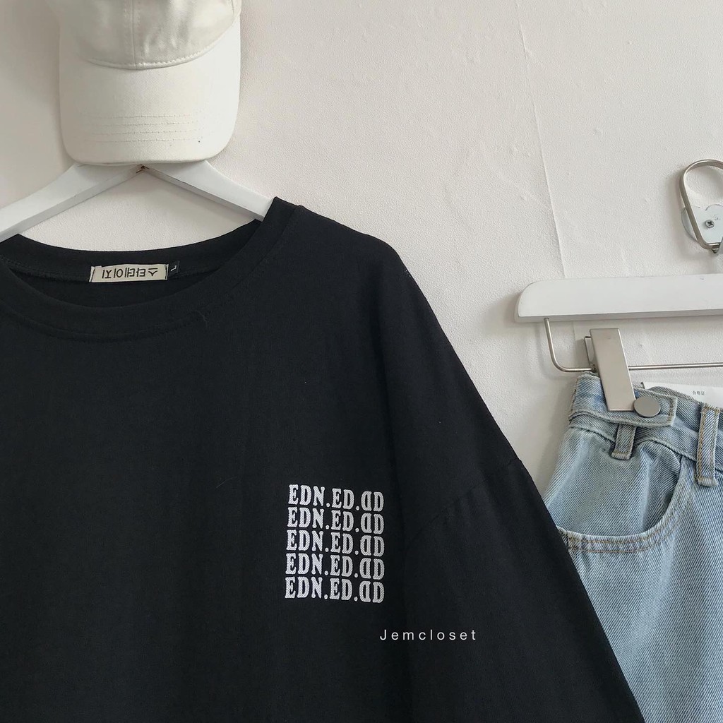 Áo Phông Nữ JEMCLOSET Form Rộng Tay Dài Phong Cách Có Họa Tiết Chữ EDN - 1726
