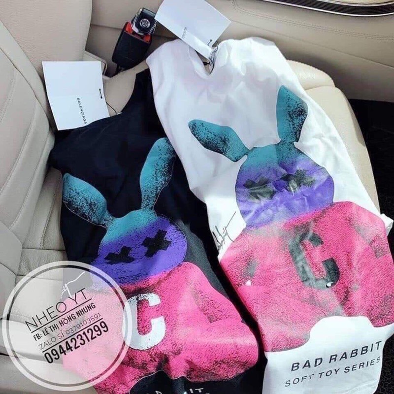 SẴN ÁO PHÔNG TÚI ZIP THỎ IN