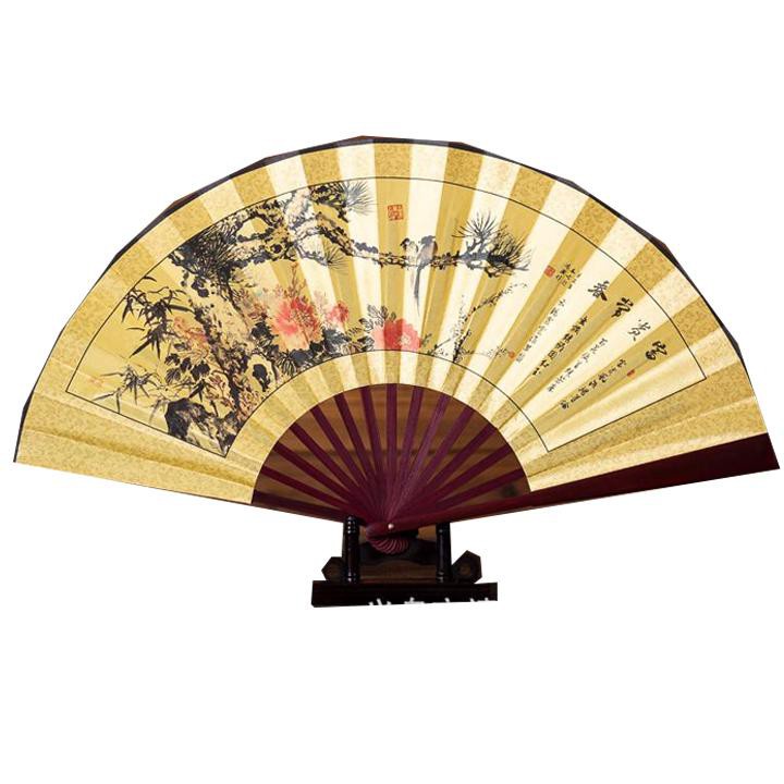 Quạt cổ trang nan 31 nam TRÚC vải lụa xếp cầm tay chụp ảnh múa