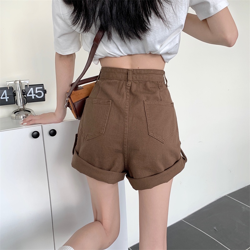 Quần Short Jean Lưng Cao Plus Size Cho Nữ