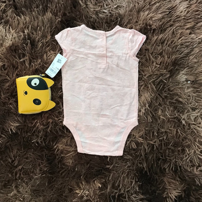 [HÌNH THẬT] Body Chip Viền Bèo Hàng Xuất Dư Bé Gái - Mẫu Thêu Hoa Hồng - Size 6m, 12m, 24m