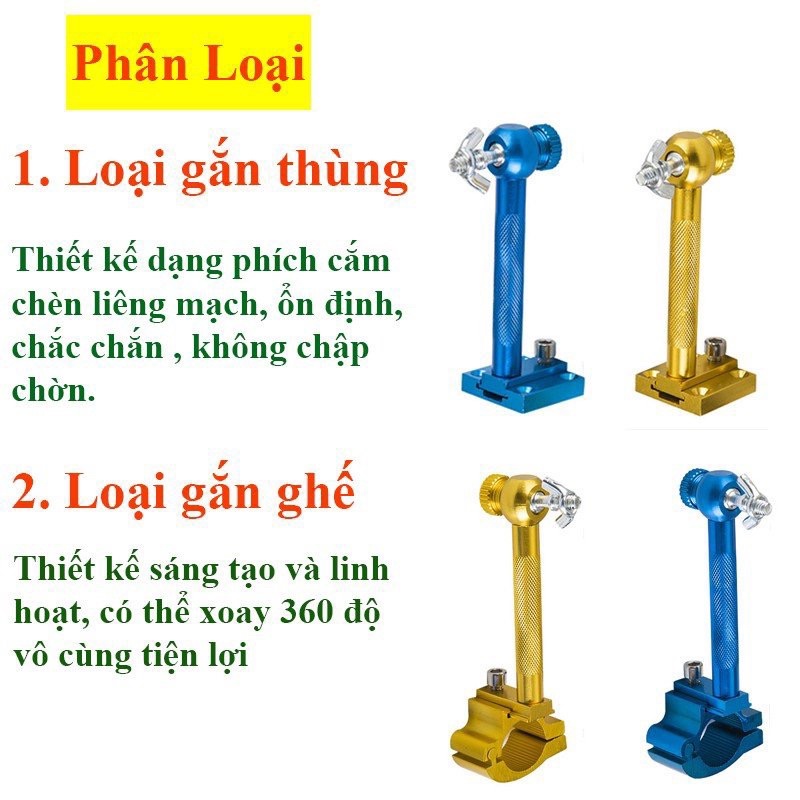 Pass gắn đèn trợ sáng gắn thùng/ghế _Phụ kiện câu cá