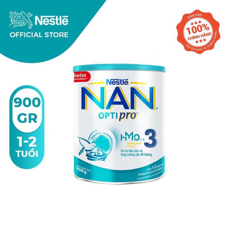 Sữa Bột Nestle NAN OPTIPRO 3 HM-O Hộp 900g- Mua 1 hộp tặng 1 chai tắm bé