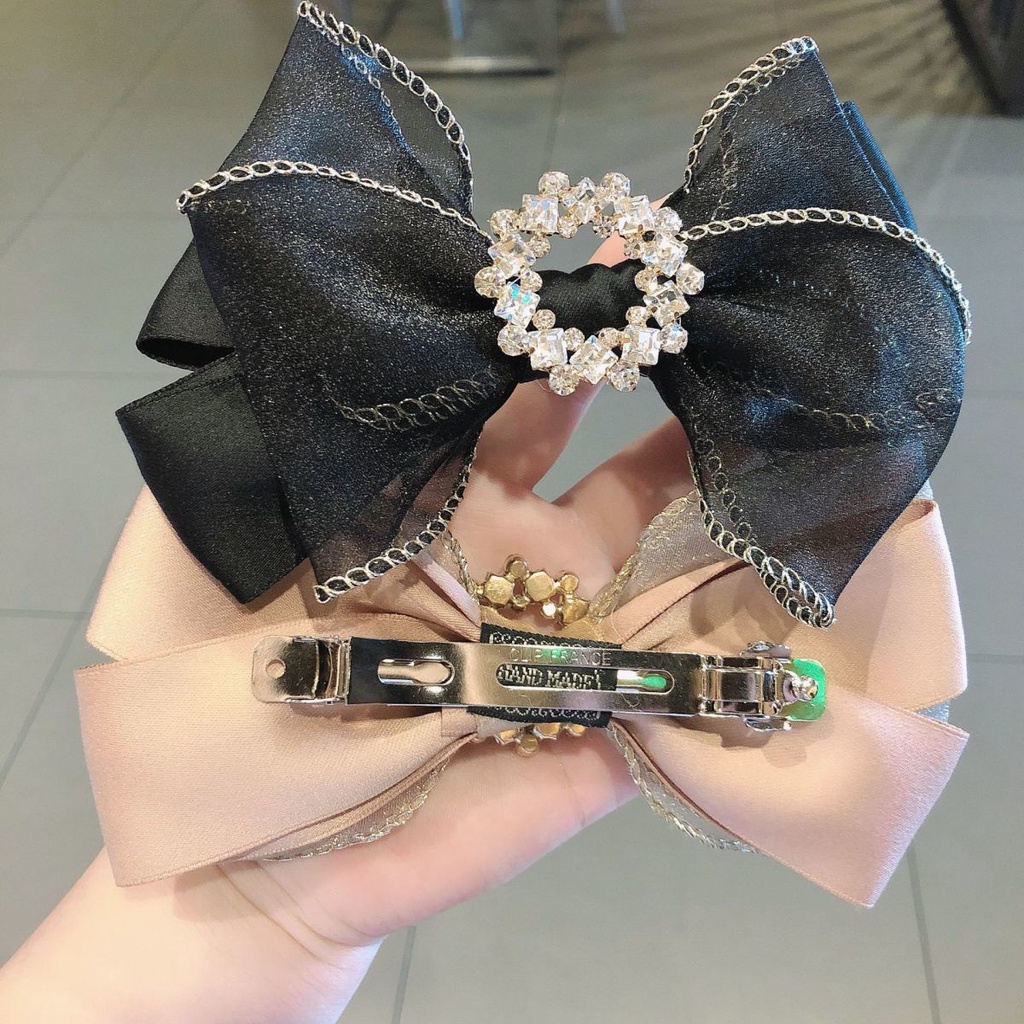 Kẹp Tóc Hình Nơ Đính Đá Lấp Lánh Sang Trọng Cho Nữ