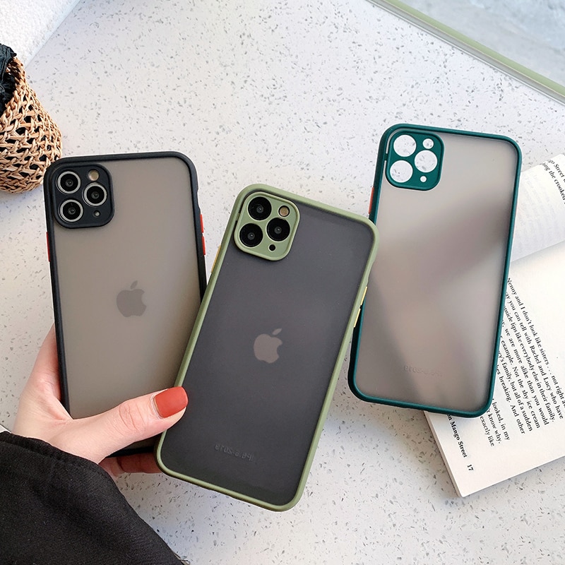 Bảo Vệ Máy ảnh Ốp Lưng Chống Sốc Cho IPhone 11 Pro Max XR XS Max X 8 7 6 6S Plus Matte Mờ Ốp Lưng Chống Sốc Cho IPhone X IPhone XS IPhone 11 IPhone 11 Pro Max IPhone XR