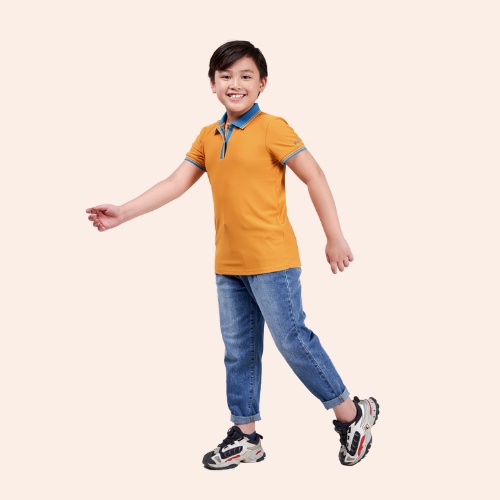 Áo thun polo YODY cho bé, vải Airy cool , cotton, cá sấu, thoáng mát, co dãn APK5001