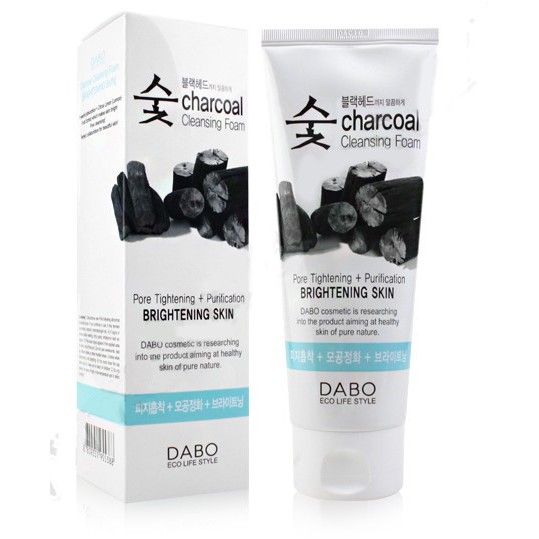 Sữa Rửa Mặt Than Hoạt Tính Sạch Nhờn Ngừa Mụn Dabo Hàn Quốc (150Ml)