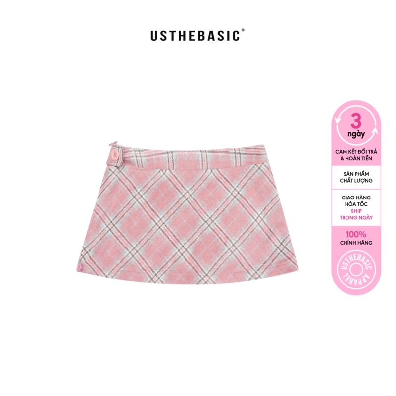 Usthebasic - Chân váy Plaid Mini Skirt