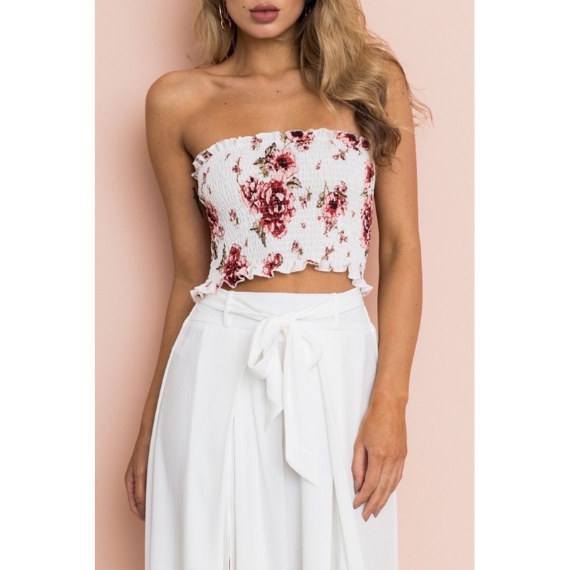 Áo ống nhún hoa nhí Floral Summer tube top