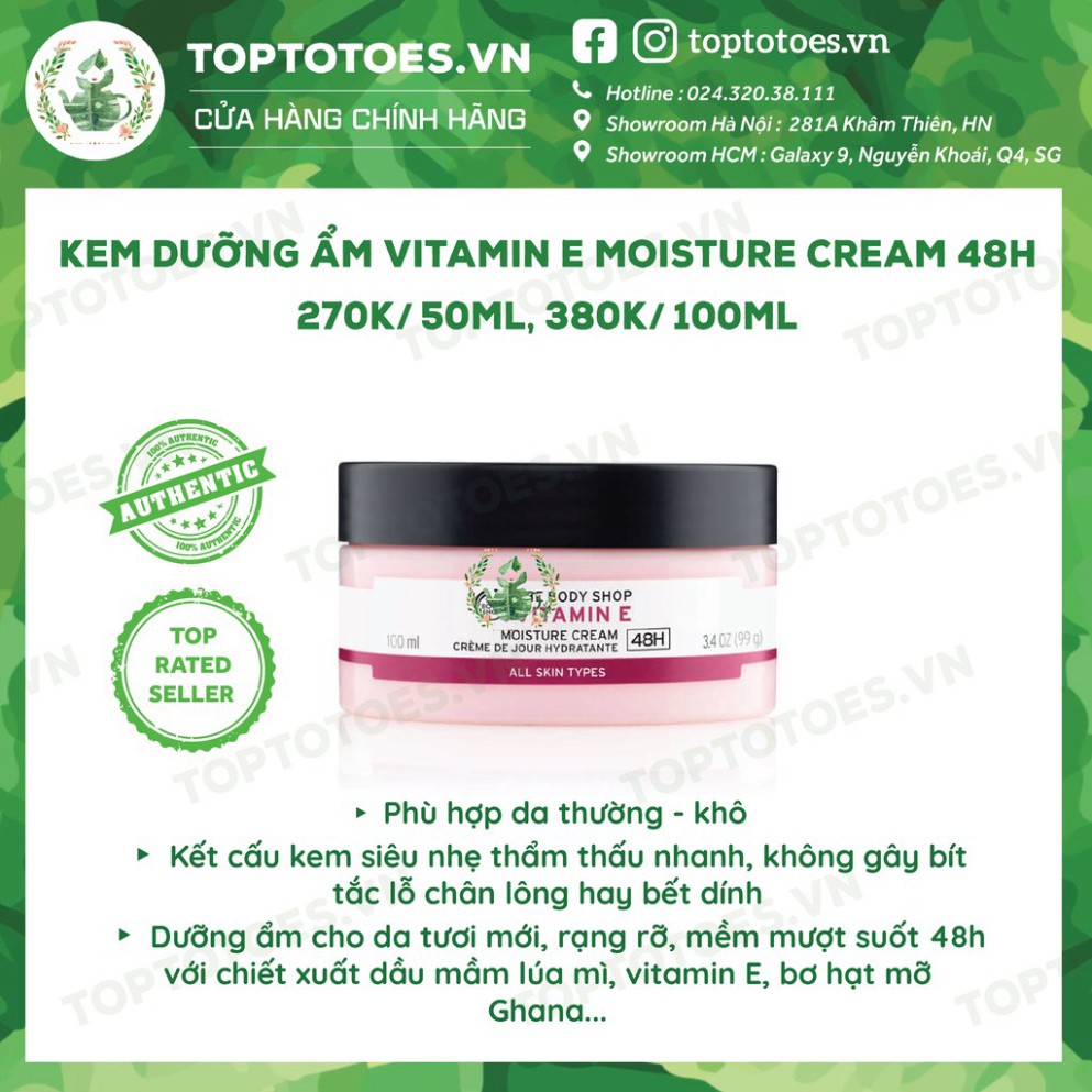 CHỈ HÔM NAY Bộ Vitamin E Lúa Mạch The Body Shop rửa mặt, toner, xịt khoáng, kem dưỡng, mask siêu cấp ẩm và làm sáng da C