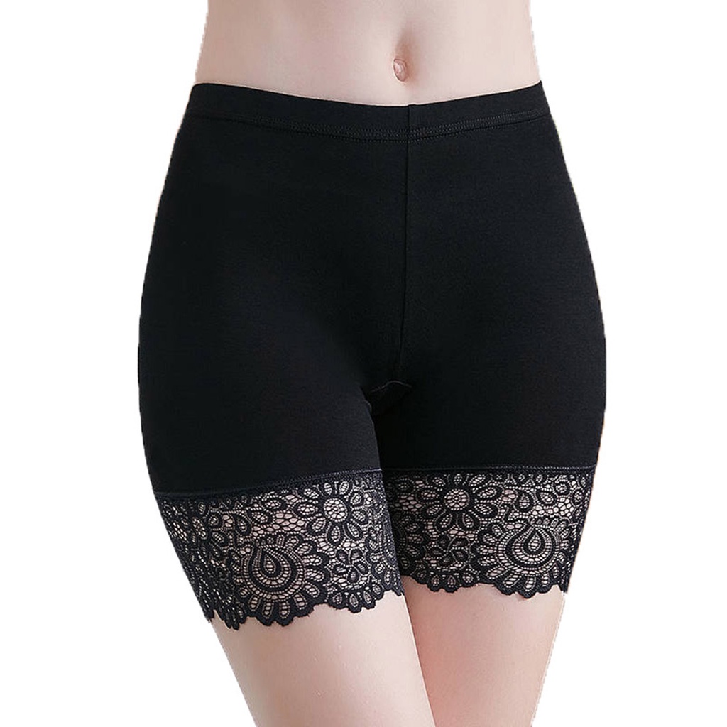 Quần An Toàn Mặc Trong Váy Ngắn In Họa Tiết Hoa Rỗng Phối Ren Chống Lộ Hàng Plus Size
