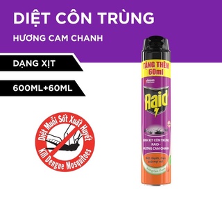 Raid bình xịt côn trùng hương cam chanh 600ml