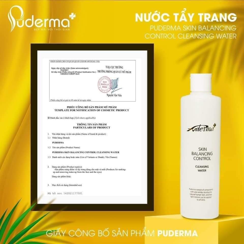 Tẩy trang Puderma Skin Balancing Control Cleansing Water , nước tẩy trang sạch sâu dưỡng ẩm da Puderma Hàn Quốc 250ml | BigBuy360 - bigbuy360.vn