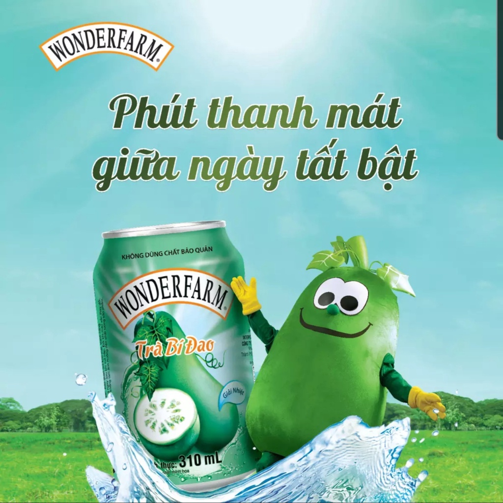 Thùng 24 Lon Trà Bí Đao Wonderfarm 310ml/lon
