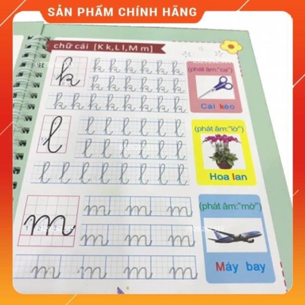(❤Tặng kèm 9 ruột bút+3 con cá cầm bút❤️) Combo 3 quyển tập viết chữ,tập viết số, nét cơ bản số dùng mãi mãi