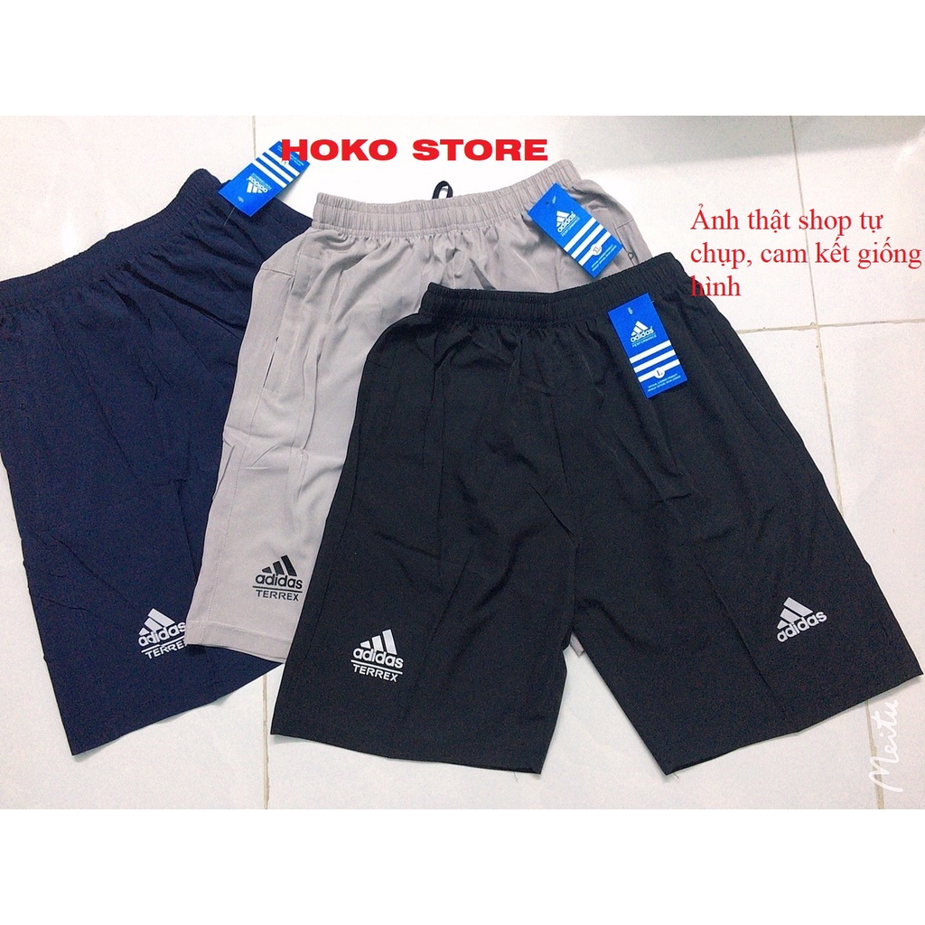 Quần Đùi Nam Adidas, Quần Short Thể Thao Nam Cao Cấp Vải Gió Đẹp Thoáng Mát Co Dãn Siêu Nhẹ-D001