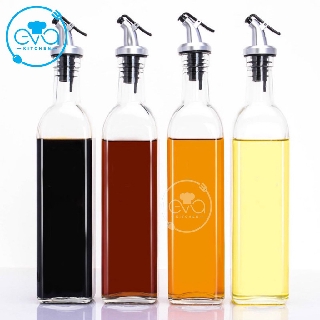 Combo 4 chai thuỷ tinh vuông rót gia vị rót dầu oil can 250 ml