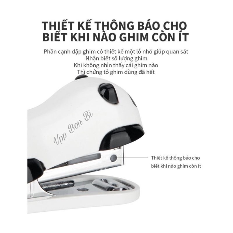 Dập gim mini #10 gấu trúc kèm hộp gim  DELI - 0453