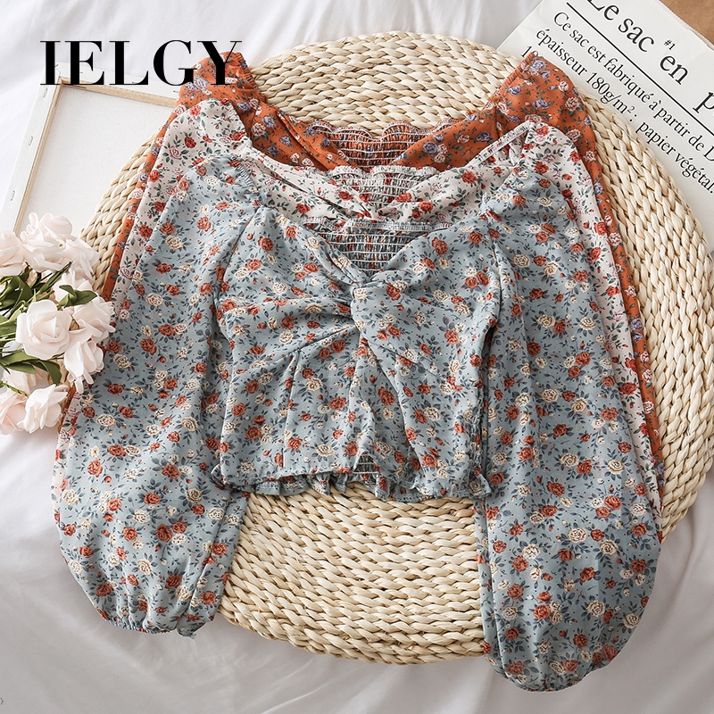 Áo chiffon in họa tiết dáng dài hở vai phong cách thời trang chất lượng cao