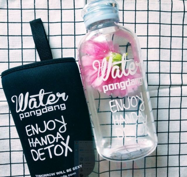 BÌNH THỦY TINH PONGDANG 500ML IN MÀU TẶNG TÚI CHỐNG SỐC VÀ TÚI VẢI | BigBuy360 - bigbuy360.vn