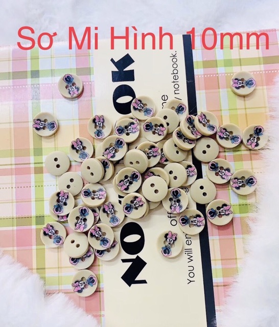140 Nút Sơmi Gỗ 10mm 4 Kiểu Cực Dễ Thương Giá Sỉ